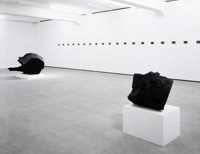 Installation view of Peter Fischli David Weiss photography and sculpture exhibition