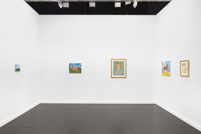 Installation view of paintings by Karen Kilimnik