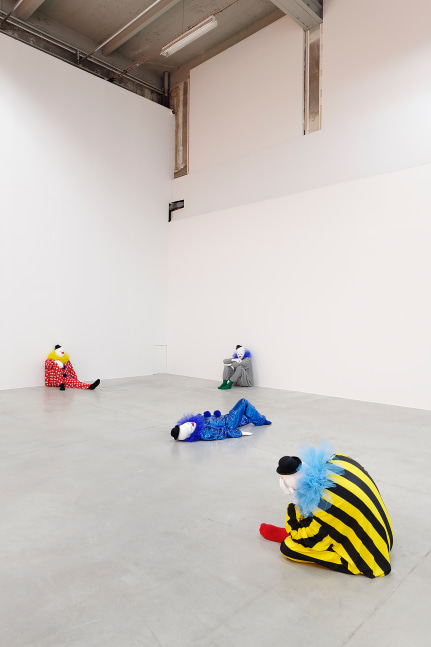 Installation view of sculptures by Ugo Rondinone