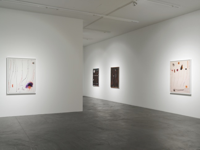 Installation view of Josh Smith paintings exhibition