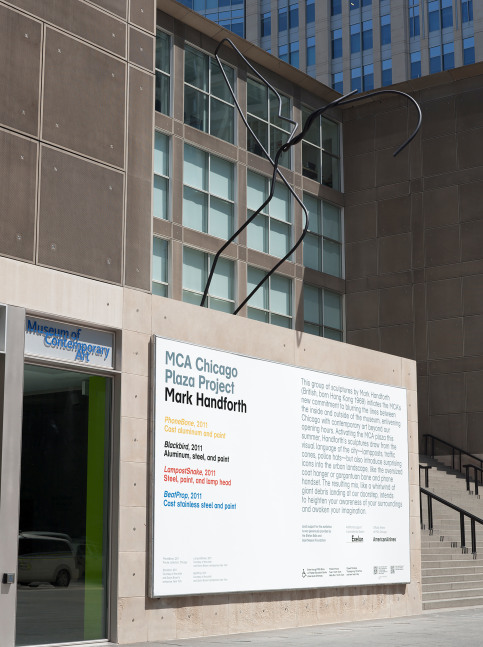 Installation view of sculptures by Mark Handforth