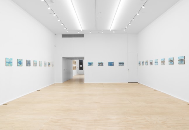 Installation view of Jean-Frédéric Schnyder paintings and sculpture exhibition