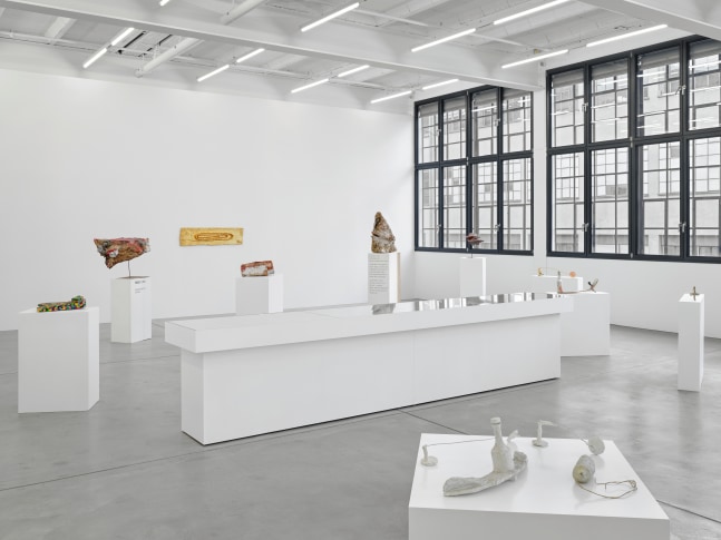 Installation view, Franz West, Die fr&amp;uuml;hen Werke / Early Works, Galerie Eva Presenhuber, Maag Areal, Zurich, 2025