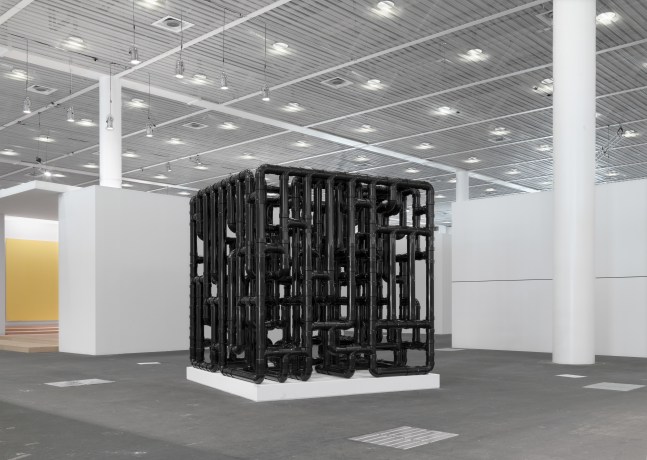 Installation view of sculptures by Steven Shearer