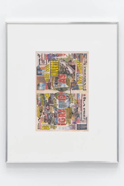 Blind Collage (Seven 180&amp;ordm; Rotations, La Prensa Jalisco: Guadalajara, Mexico, Sunday, March 1, 2015)

2021

Newspaper, tape, and 22 karat gold leaf

Sheet 57.5 x 38 cm / 22 5/8 x 14 7/8 inches

BESHT47879