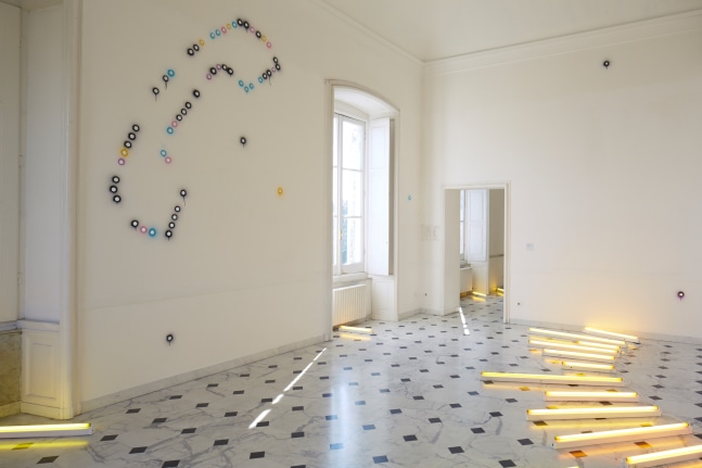 Installation view of sculptures by Mark Handforth