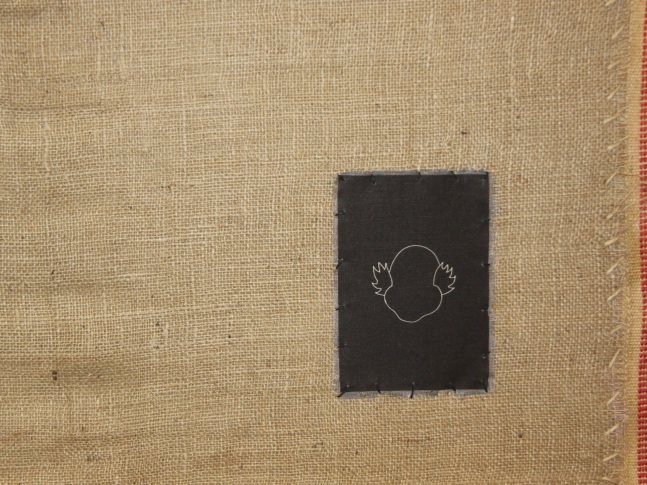 Installation view of Ugo Rondinone brick wall paintings exhibition