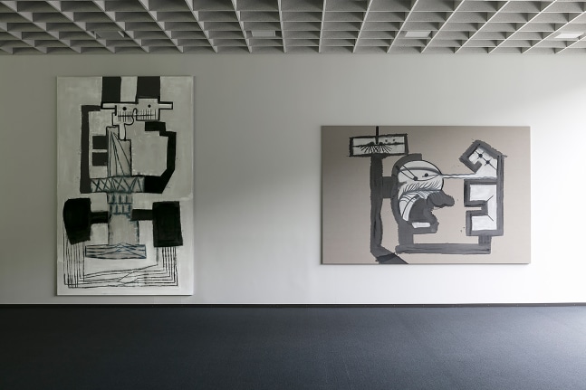 Installation view of paintings ans drawings by Tobias Pils