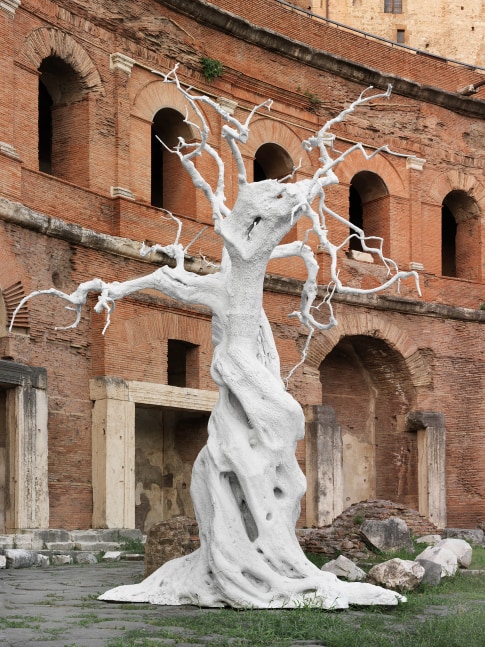 Installation view of sculptures by Ugo Rondinone