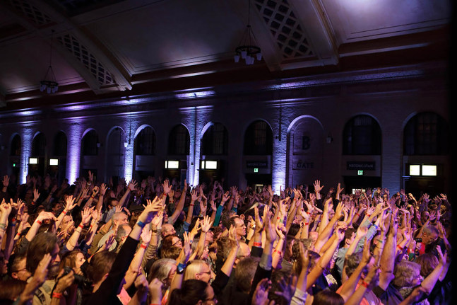Installation view of living art installation by Doug Aitken