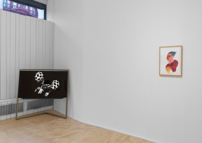 Installation view of paintings by Koo Jeong A