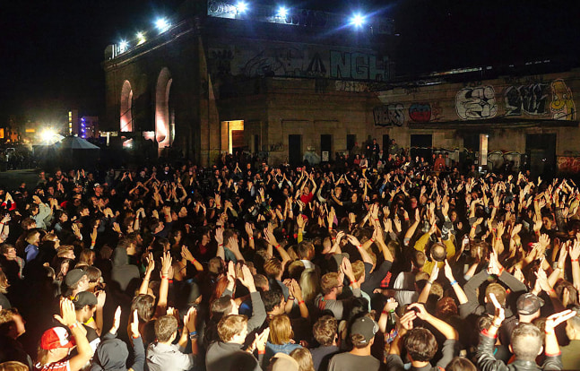 Installation view of living art installation by Doug Aitken