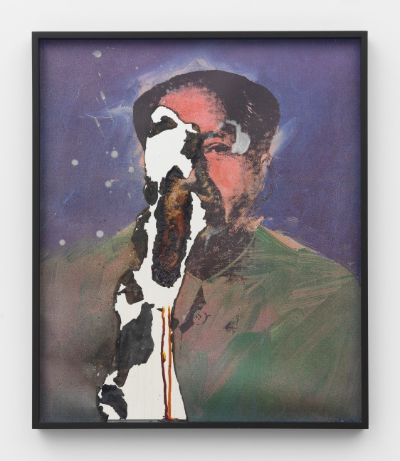 Douglas Gordon Self Portrait of You + Me (Mao Red Book) 2018 Burned print, smoke and mirror 77.5 x 65.5 x 5 cm / 30 3/8 x 25 3/4 x 2 in