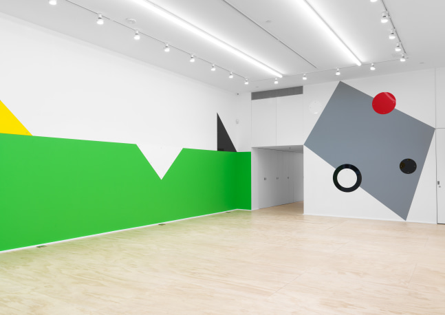 Installation view of Gerwald Rockenschaub wall painting installations and wall works