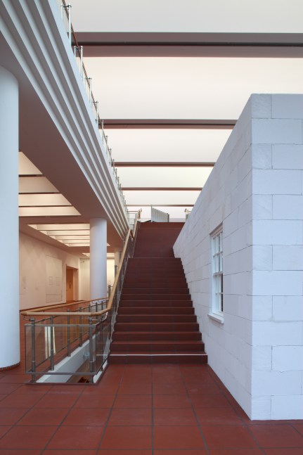 Installation view of sculpture by Oscar Tuazon