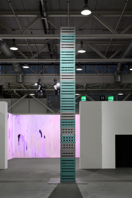 Installation view of sculpture by Valentin Carron