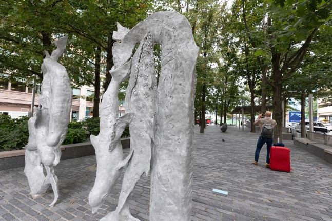 Installation view, Jean-Marie Appriou, Whale Song, Central Wharf, Boston, 2024