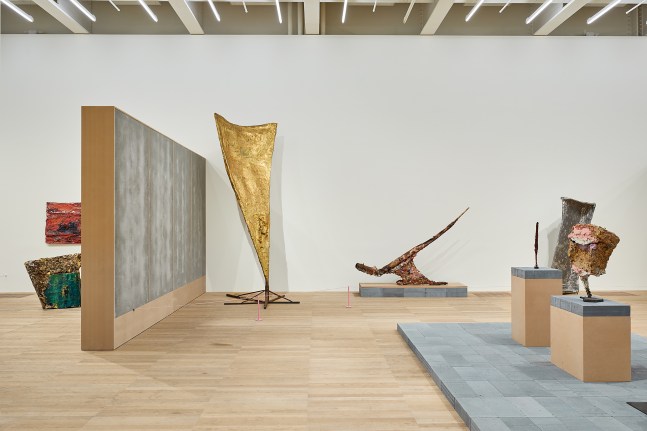 Installation view of works by Franz West