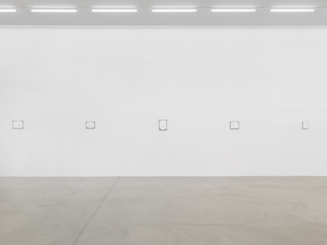 Installation view of paintings by Ugo Rondinone