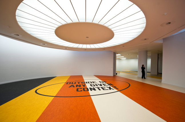 Installation view of floor work by Liam Gillick