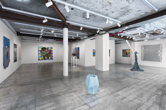 Installation view, Jean-Marie Appriou, Martin Boyce, Austin Eddy, Amy Feldman, Louisa Gagliardi, Matthew Angelo Harrison, Shara Hughes, Wyatt Kahn, Sofia Mitsola, Chemu Ng&amp;rsquo;Ok, Tobias Pils, Tschabalala Self, Sue Williams, Galerie Eva Presenhuber, Taxa, Seoul, 2023
&amp;copy; the artists
Courtesy the artists and Galerie Eva Presenhuber, Zurich / Vienna
Photo: Sebastiano Pellion di Persano