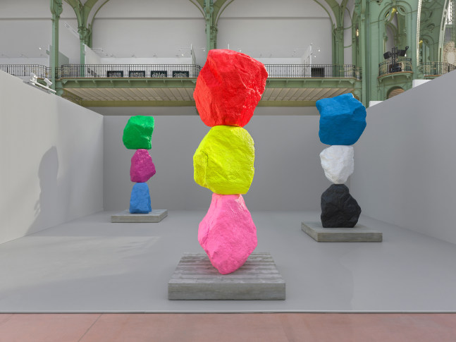 Installation view, Ugo Rondinone, mountains, Galerie Eva Presenhuber, Art Basel Paris, Grand Palais, Paris, 2025