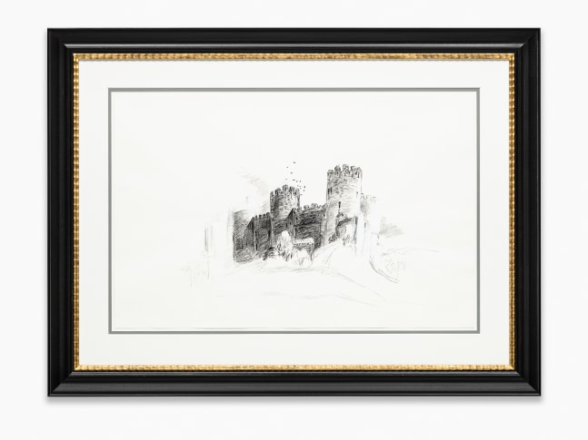 drawing of a castle by Karen Kilimnik