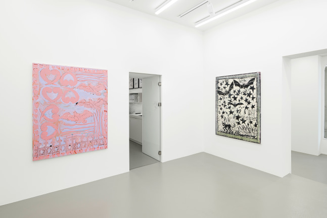 Installation view, Josh Smith, Studio News, Galerie Eva Presenhuber, Vienna, 2024