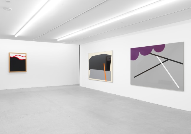 Installation view of Gerwald Rockenschaub wall painting installations and wall works