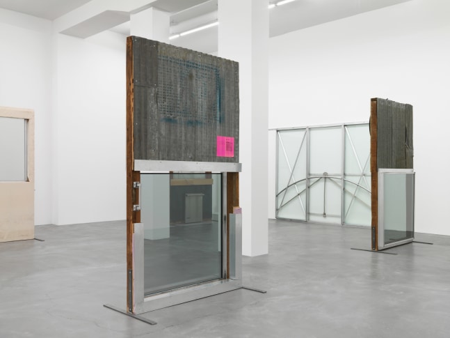 Installation view of Oscar Tuazon sculptures exhibitions