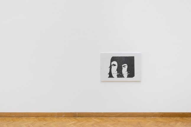 Installation view of a painting by Joe Bradley