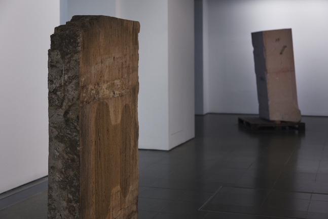 Installation view of sculptures by Trisha Donnelly