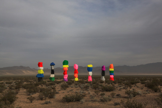 Installation view of sculptures by Ugo Rondinone