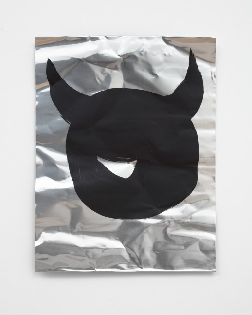 drawing of a devil on a metal plate by Sarah Ortmeyer