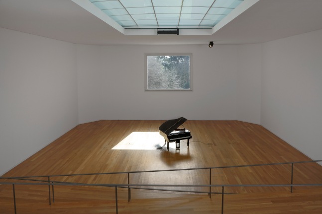 Installation view of sculptures by Liam Gillick