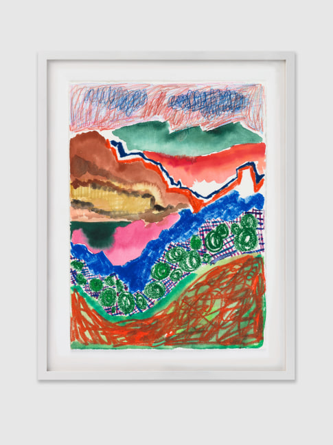 ANXIETY ON THE HORIZON  2020  Mixed media on paper  Image 38 x 28 cm / 15 x 11 in  Frame 48 x 38 x 3.5 cm / 18 7/8 x 15 x 1 3/8 in