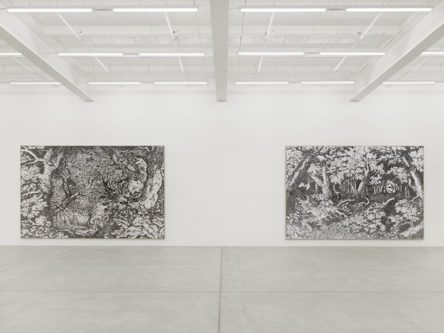 Installation view of Ugo Rondinone sculpture and installation exhibition