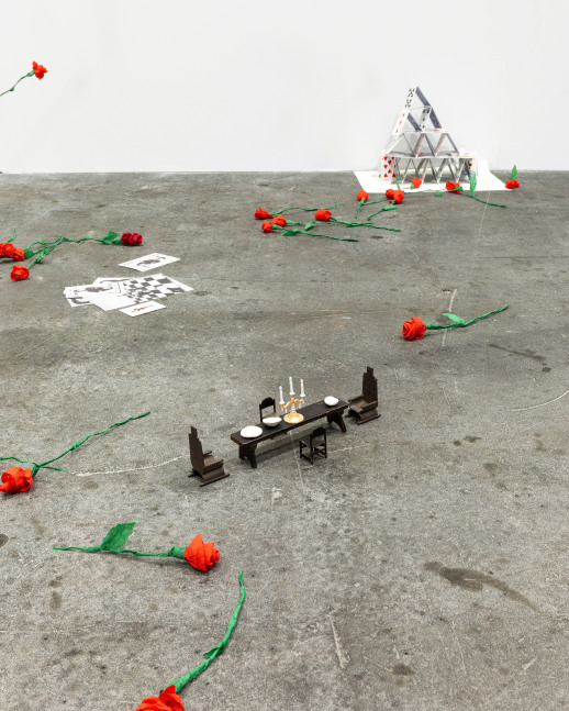 Installation view, Karen Kilimnik,&amp;nbsp;The Joker Episode of The Avengers, Art Basel Unlimited, Basel, 2024