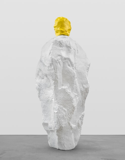 YELLOW WHITE MONK  2020 Painted bronze 295 x 93 x 125 cm / 116 1/8 x 36 5/8 x 49 1/4 inches