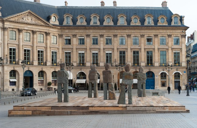 Installation view of sculptures by Ugo Rondinone