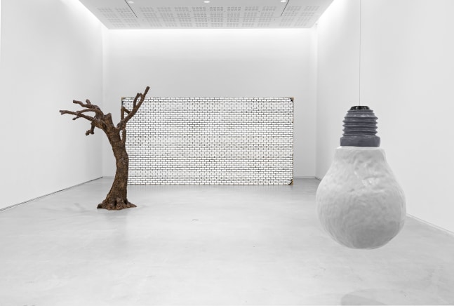 Installation view of sculptures by Ugo Rondinone