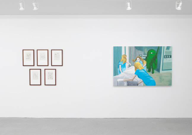 Installation view of group painting, sculpture, photography, and drawing exhibition