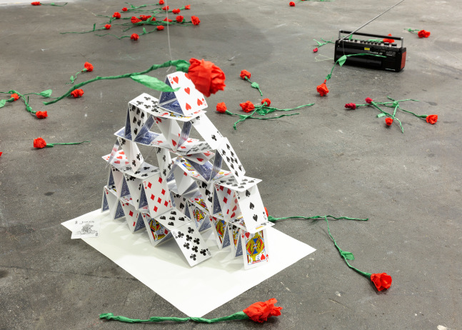 Installation view, Karen Kilimnik,&amp;nbsp;The Joker Episode of The Avengers, Art Basel Unlimited, Basel, 2024