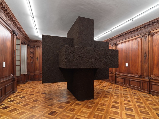 installation view of sculptures by Ugo Rondinone