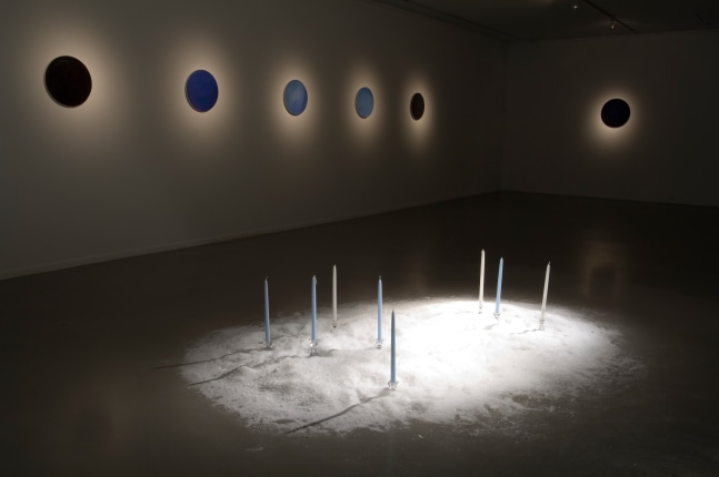 Installation view of works by Karen Kilimnik