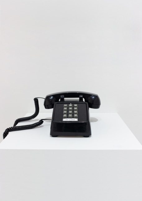 black telephone with push button by John Giorno
