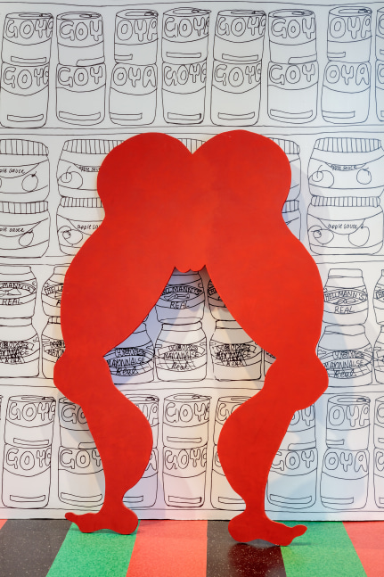 Installation view of sculpture by Tschabalala Self