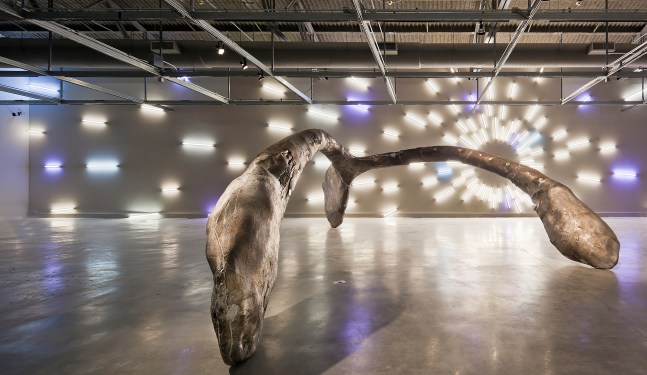 Installation view of sculptures by Mark Handforth