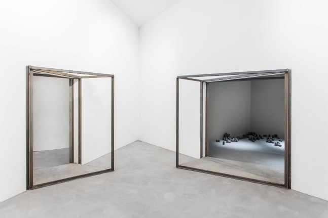 Installation view of sculpture by Oscar Tuazon