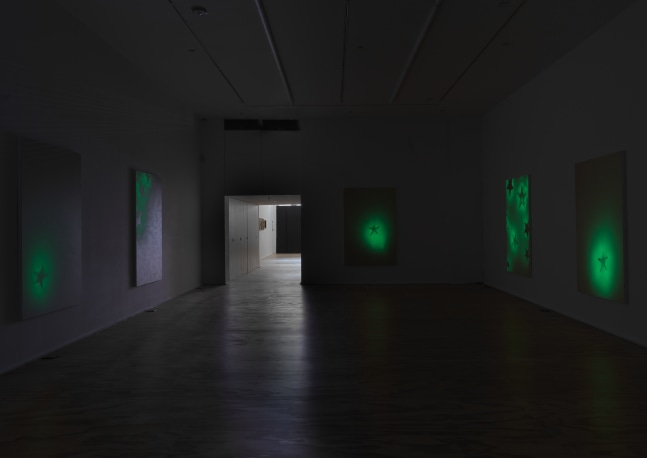 Installation view of paintings by Koo Jeong A